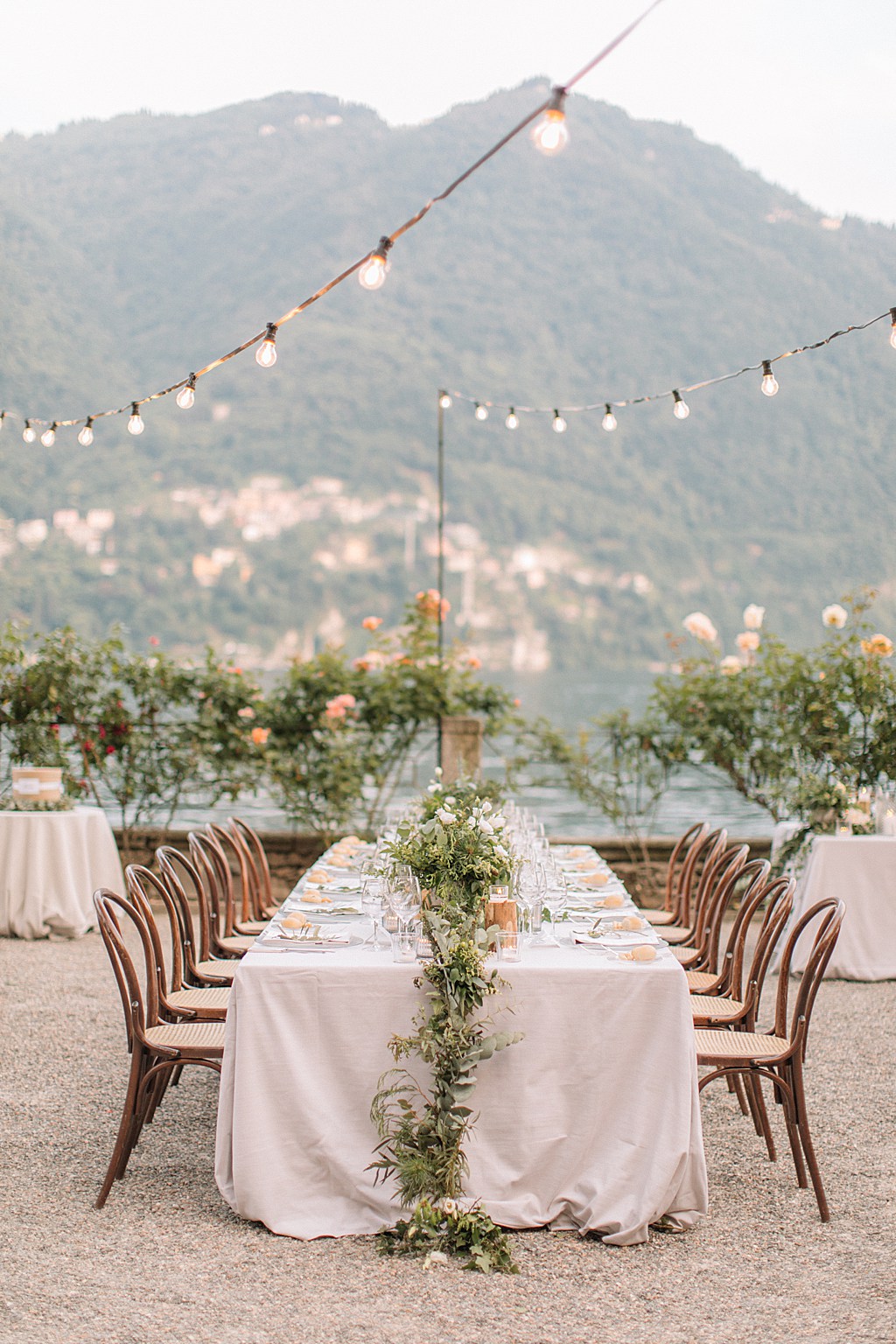 Villa Pizzo Dinner Set Up - Lake Como.