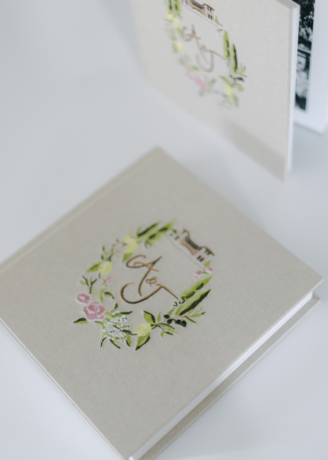 custom handmade embroidered wedding album - Holly Clark Photography
